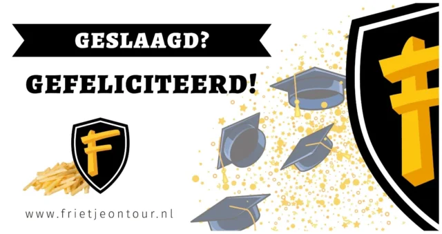 🎓✨ GESLAAGD? GEFELICITEERD! ✨🎓

Een dikke chapeau voor alle toppers die dit schooljaar hun diploma hebben gehaald! 🎉
Jullie inzet en doorzettingsvermogen zijn goud waard – en dat mag gevierd worden! 🥳

Het hele team van Frietje on Tour wenst jullie een heerlijke zomer vol succes, plezier en natuurlijk… frietjes! 🍟😋

🔗 www.frietjeontour.nl
#Geslaagd #Gefeliciteerd #Diploma #FrietjeOnTour #TijdVoorFriet #vierhetmetfriet
